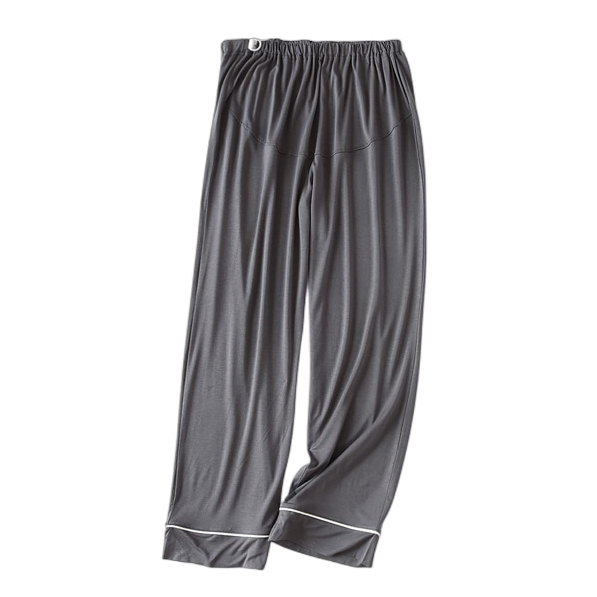 【送料無料】[KARZUKI] マタニティ パジャマパンツ ロング ルームウェア 春夏秋 妊娠ボトムス 薄手 動きやすい モーダル 無地 ハイウエスト マタニティショーツ シンプル アジャスター調整 色：ダークグレー、サイズ：L