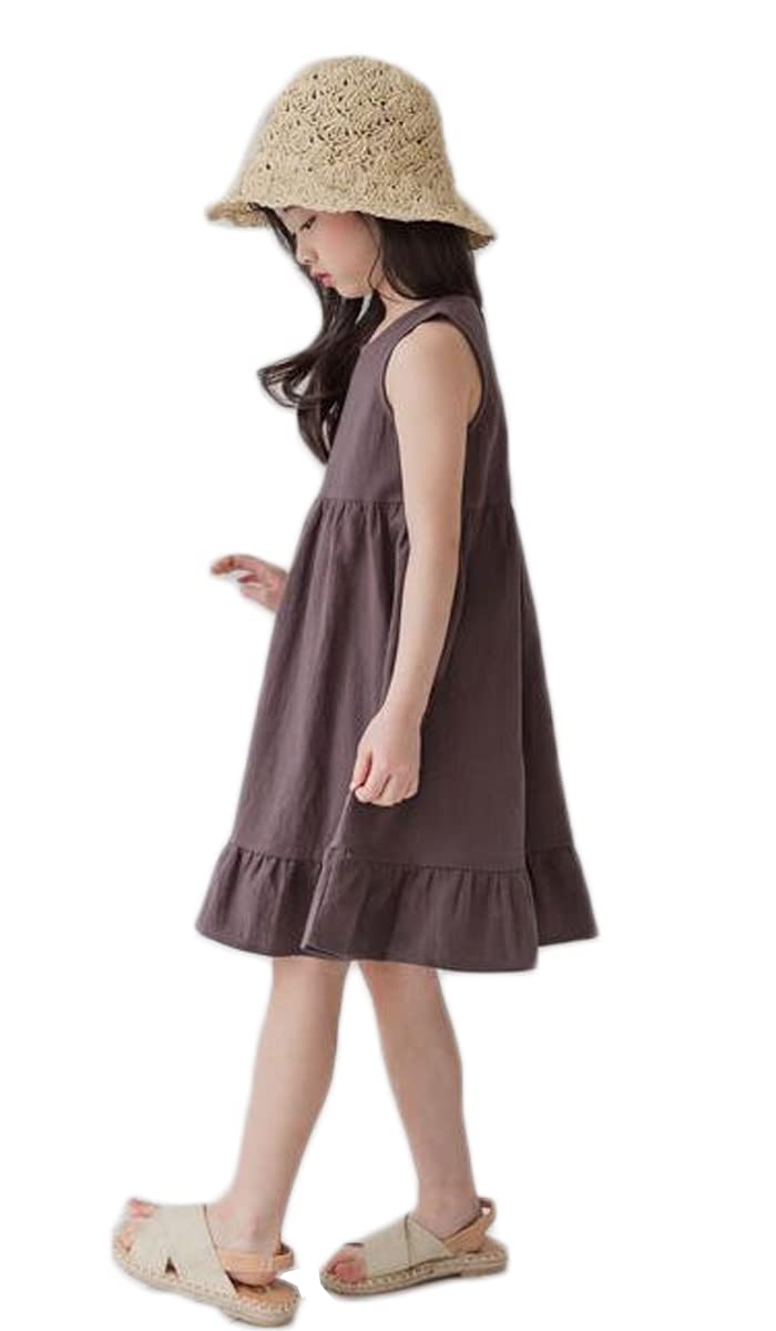 【送料無料】[Karwavyi] 子供 フレアワンピース 袖なし キッズワンピース Aライン 親子服 ワンピース ..