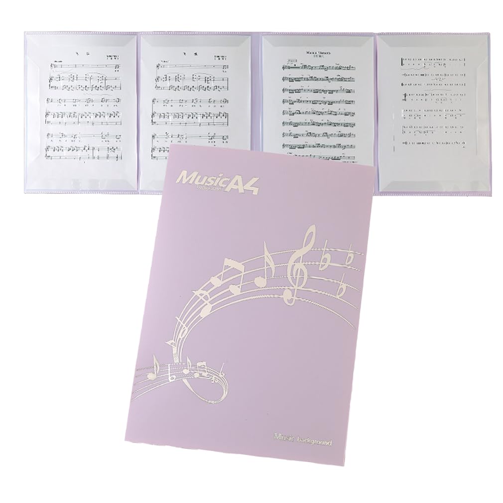 【送料無料】GEJ-Tech 楽譜ファイル 書き込める 4面 6枚収納可 A4サイズ 4ページ展開 ピアノ 伴奏 吹奏..