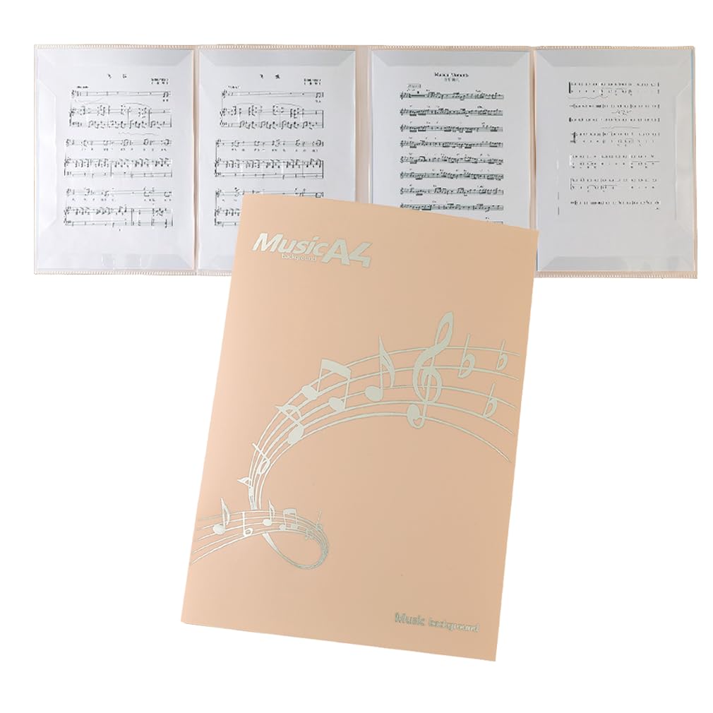 【送料無料】GEJ-Tech 楽譜ファイル 書き込める 4面 6枚収納可 A4サイズ 4ページ展開 ピアノ 伴奏 吹奏..