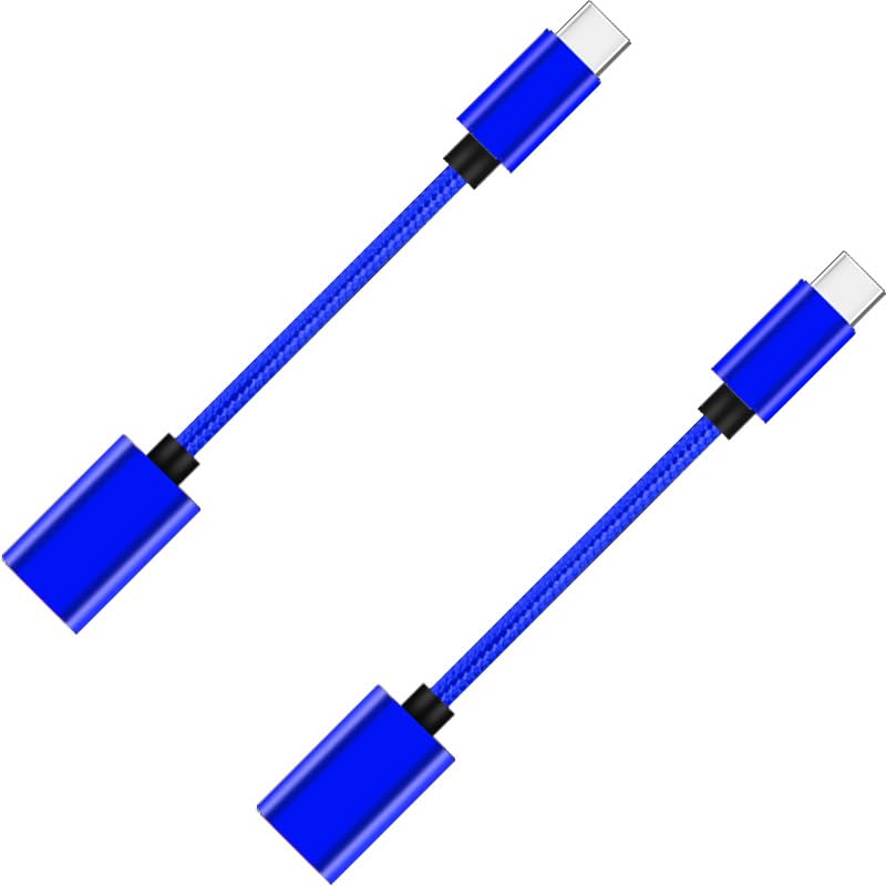 【送料無料】GEJ-Tech USB Type-C 変換アダプタ ケーブル USB 3.0 USB-C USB-A USB Type-A 最大5Gbps 急速充電 OTG対応 色：ブルー,2個