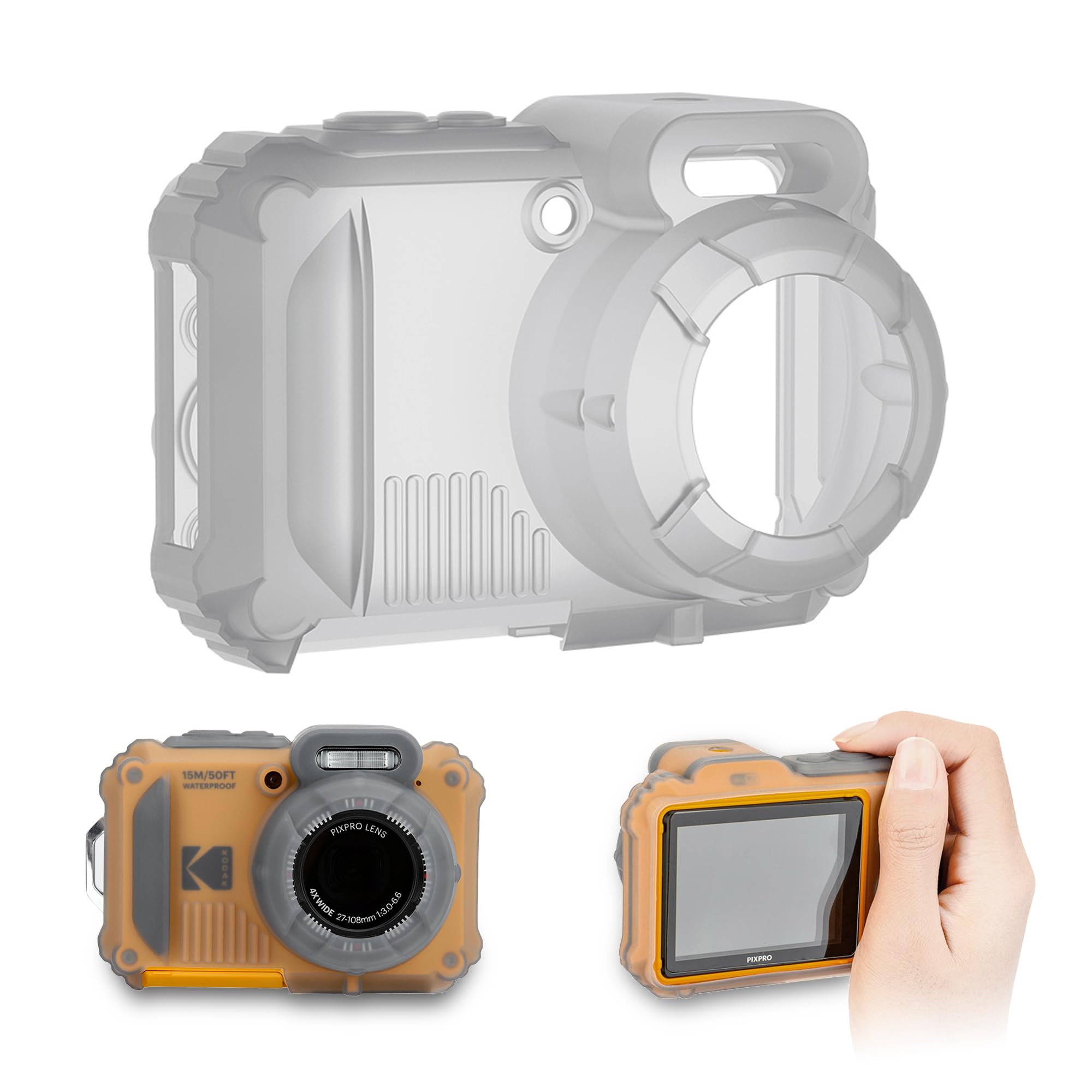 【送料無料】JJC プロテクタージャケット シリコンジャケット サイズ：Kodak PIXPRO WPZ2用