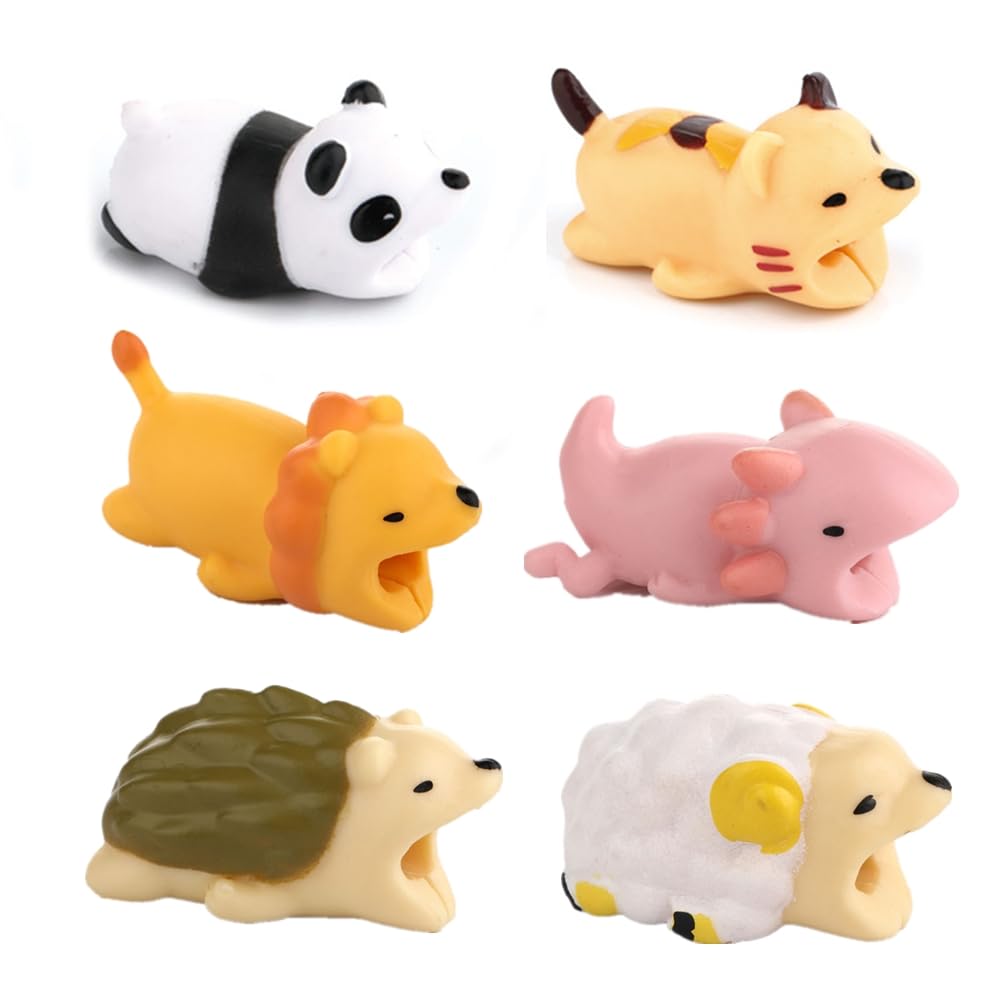 【送料無料】ケーブルプロテクター 可愛い動物 断線防止 充電ケーブル 保護カバー ドプロテクター 6個..