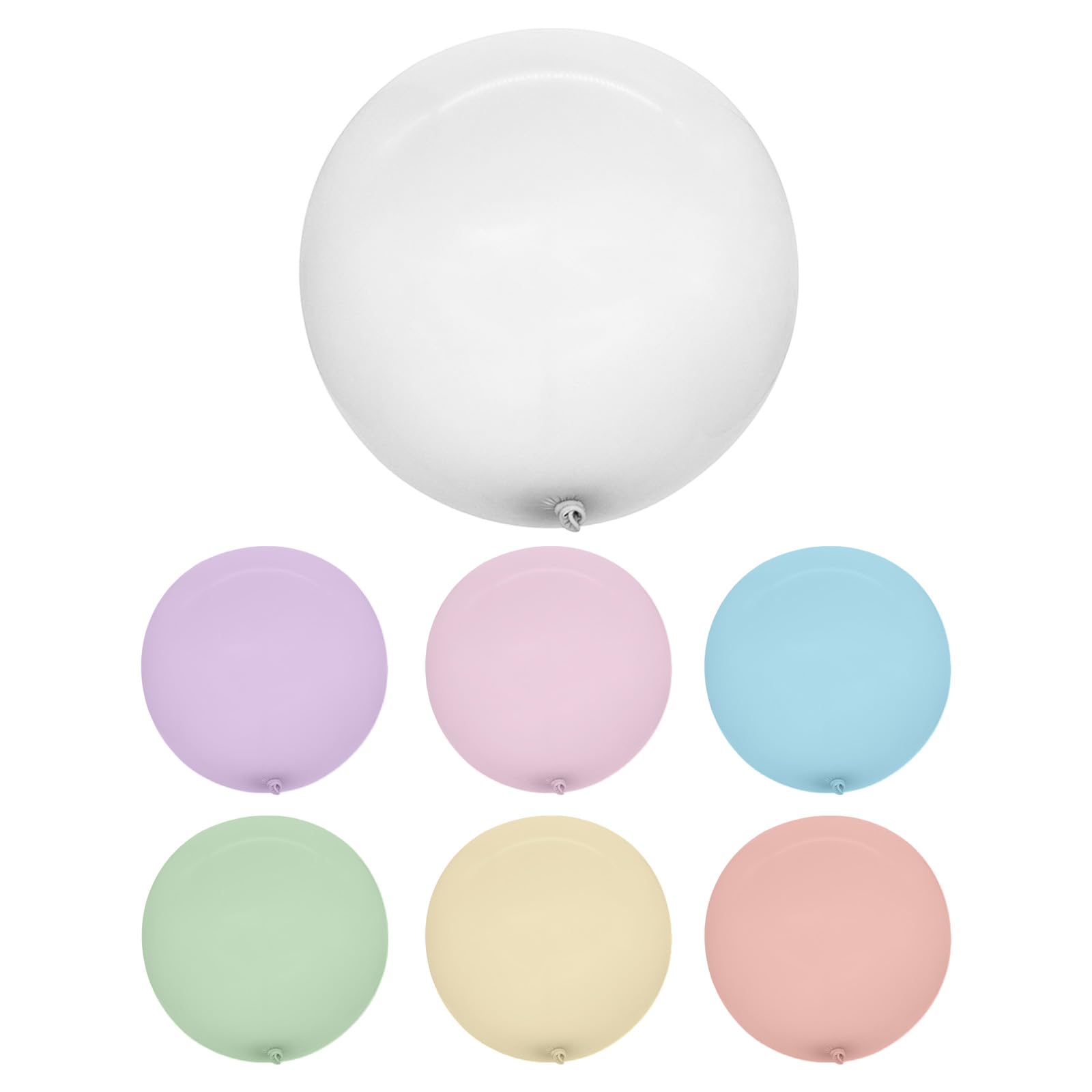 【送料無料】Mikankawa 巨大風船 大きいサイズ 真っ丸い 7色セット 充気後約90cm 厚手 割れにくい バルーン 36インチ ラテックス風船 パーティー お祝い 罰ゲーム 運動会 文化祭 色：7色-マカロン、サイズ：36インチ