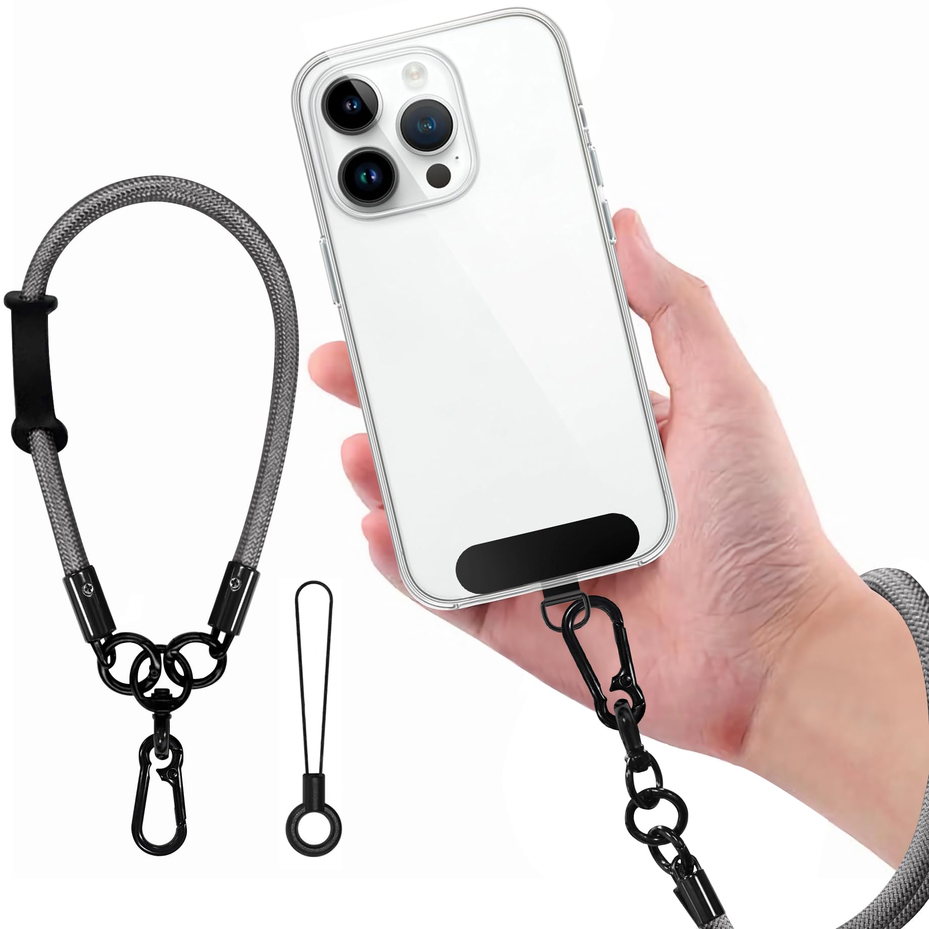 【送料無料】携帯ストラップ 手首 取り外し スマホストラップ 丸紐65mm カメラストラップ 落下防止 紛..