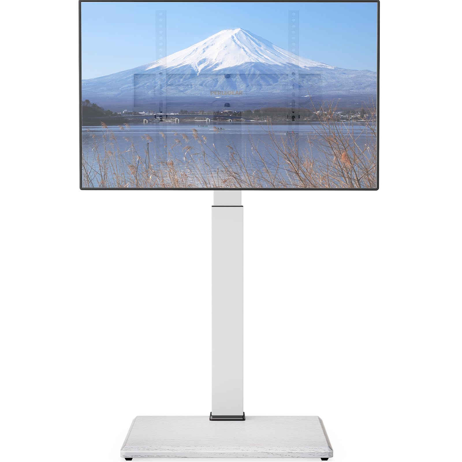 【送料無料】PERLEGEAR テレビスタンド 壁寄せ ハイタイプ 30~60インチ テレビ台 tvスタンド tv stand 耐荷重40kg VESA75x75mm~VESA400x400mm 8段階高さ調整 左右±40度首振り 上下±5度調整 木目調ホワイト