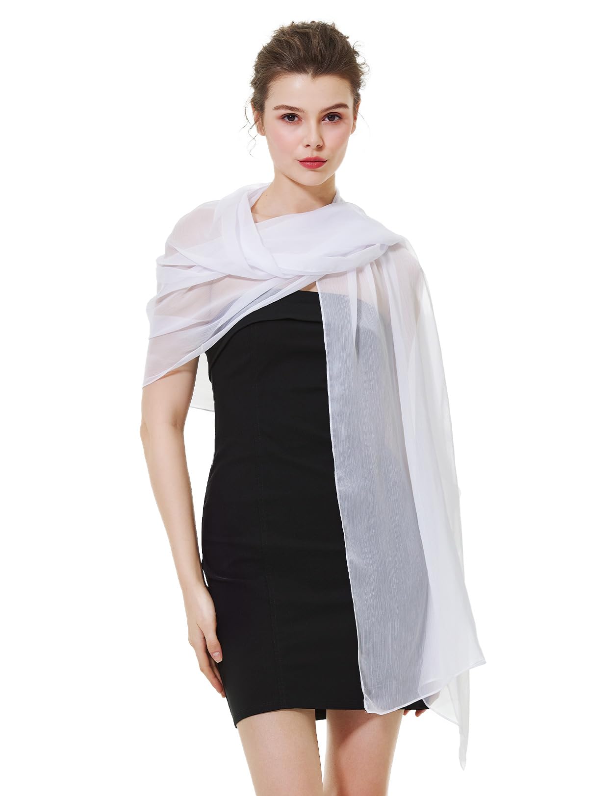 楽天iinos 楽天市場店【送料無料】[BEAUTELICATE] ストール レディース 大判 マフラー uvカット スカーフ 冷房対策 ショール 紫外線対策 羽織り 日焼け防止 アームカバー 薄手 柔らかい 色：白（スタイル2）、サイズ：Free Size
