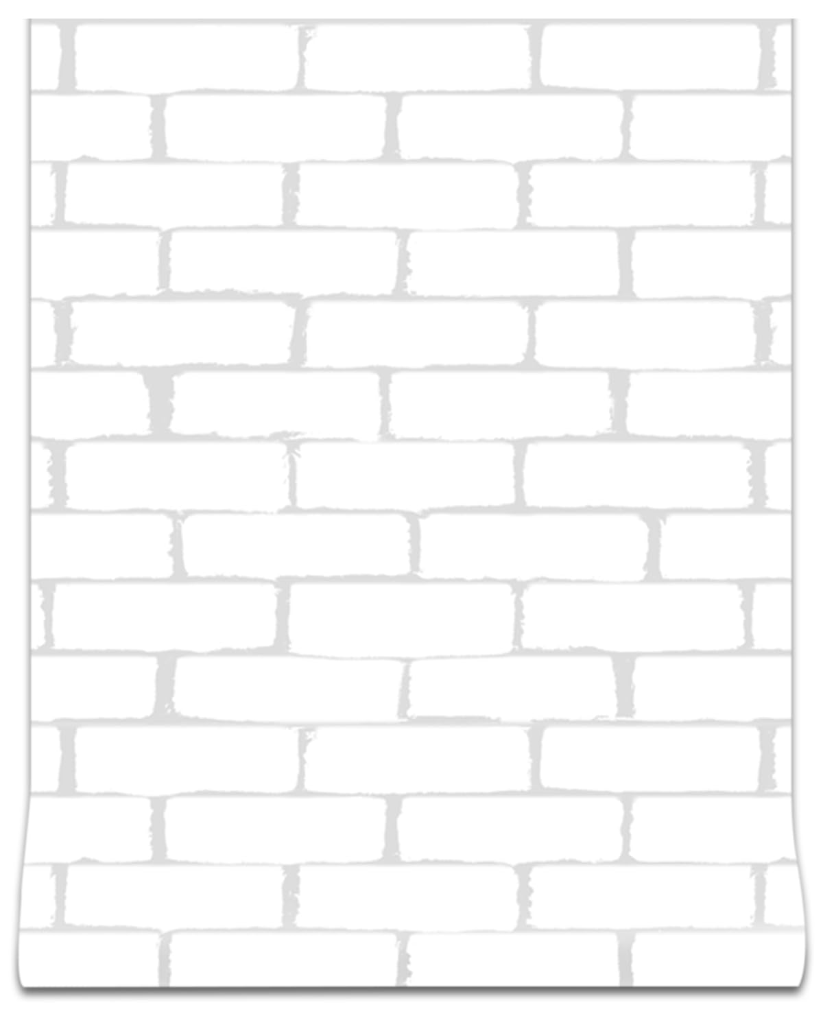 【送料無料】FOLU 壁紙シール レンガ調 つや消し 色：S18-ホワイト、サイズ：幅60 cm x 長さ10 m