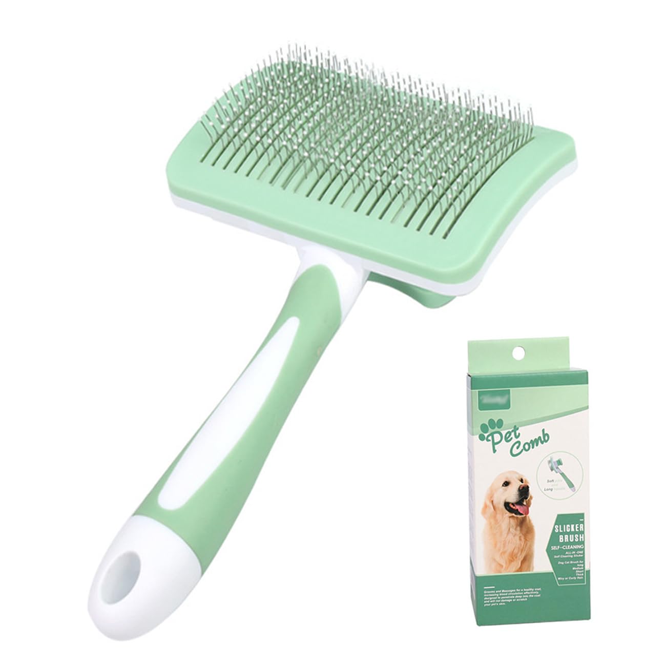 【送料無料】猫 ブラシ ペットブラシ 猫 毛取り ボタンを押してワンプッシュ式 抜け毛除去簡単 長毛・..