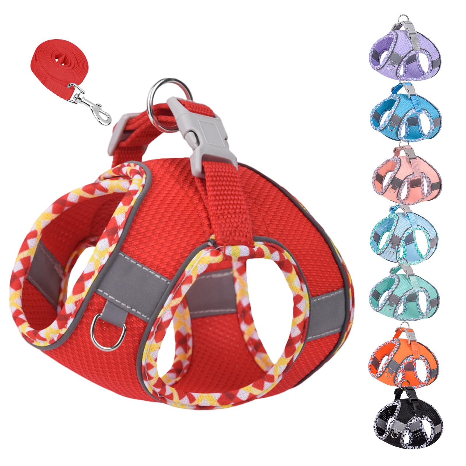 【送料無料】KUVEELA PET 小型犬 猫 中型犬 ハーネス リードセット 牽引ロープ 胸当て 胴輪 ドッグウエ..