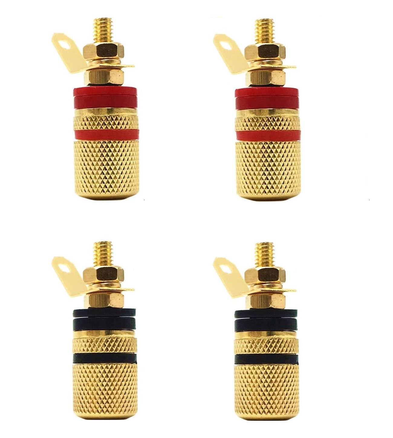 【送料無料】AMIUKON 34.5mm 真鍮 金メッキ スピーカーターミナル T307 バインディング ポストバナナプ..