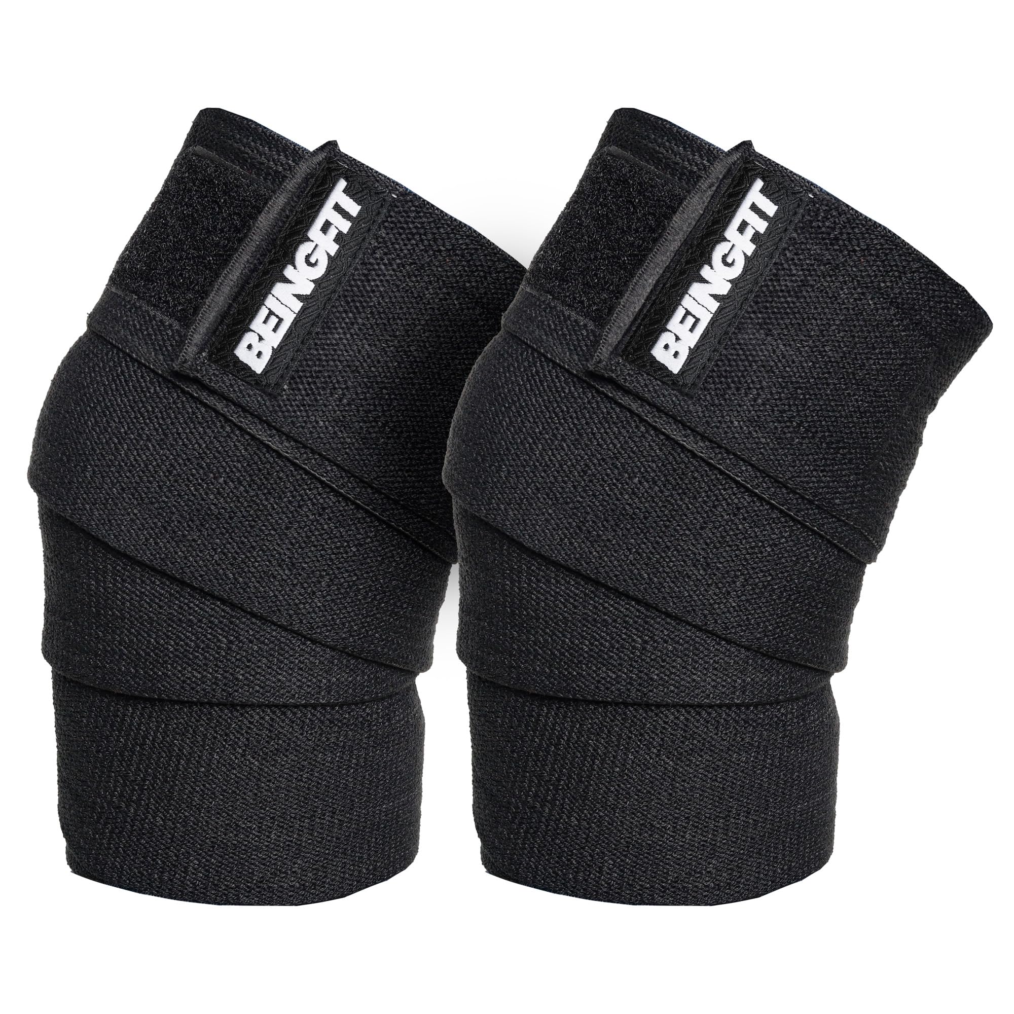 【送料無料】Beingfit ニースリーブ 筋トレ用 ニーラップ, 178cm, 2色セット, 1ペア - 快適なフィット..