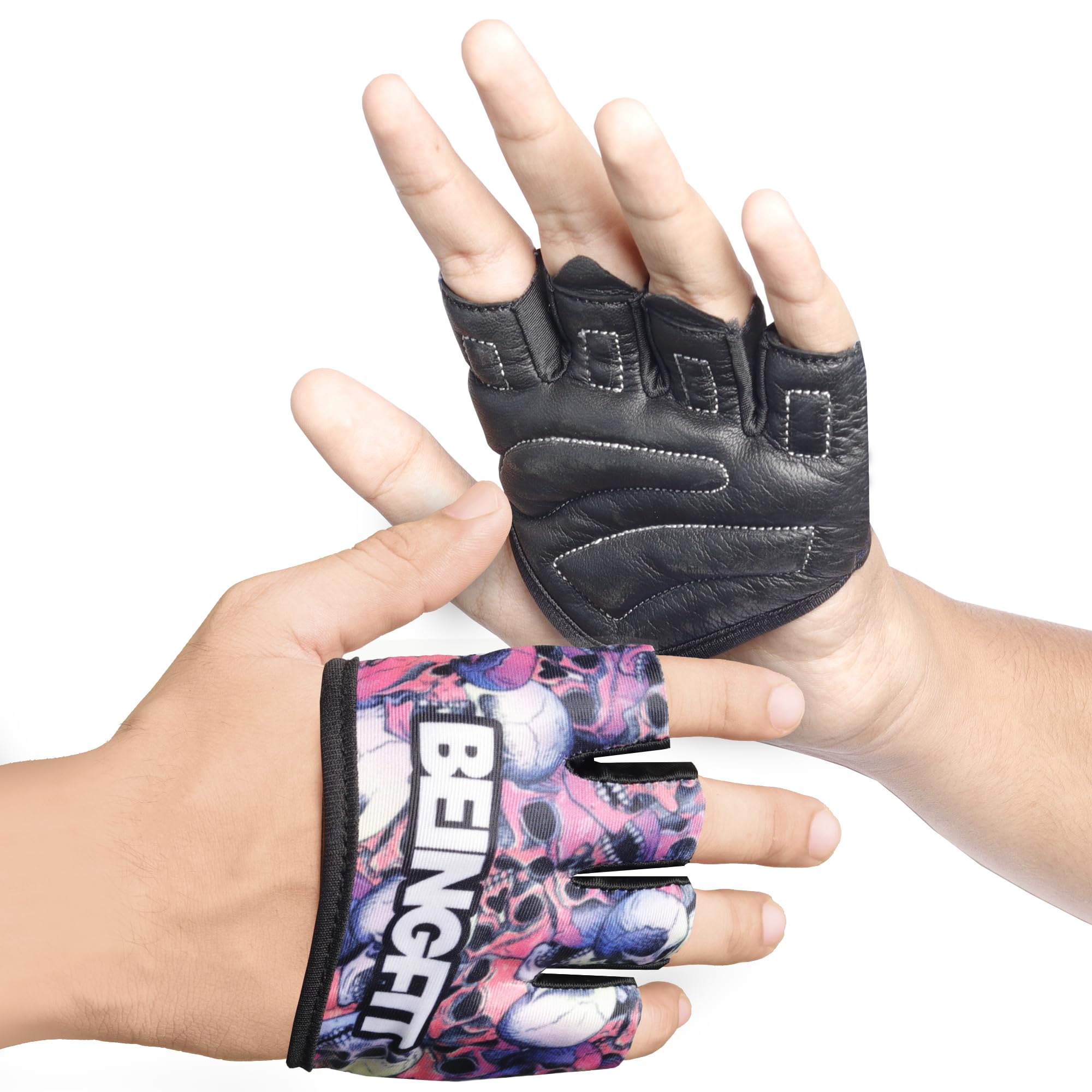 【送料無料】Beingfit トレーニンググローブ 筋トレ メンズ - レディース 指から手のひらまで半指デザ..