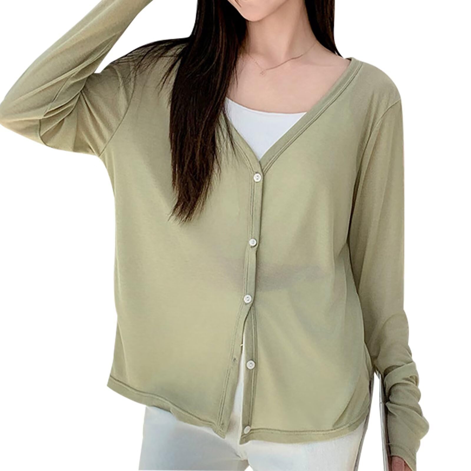 【送料無料】[inotenka] カーディガン レディース 薄手 ライトアウター UVカット 長袖 冷感 ショート丈..