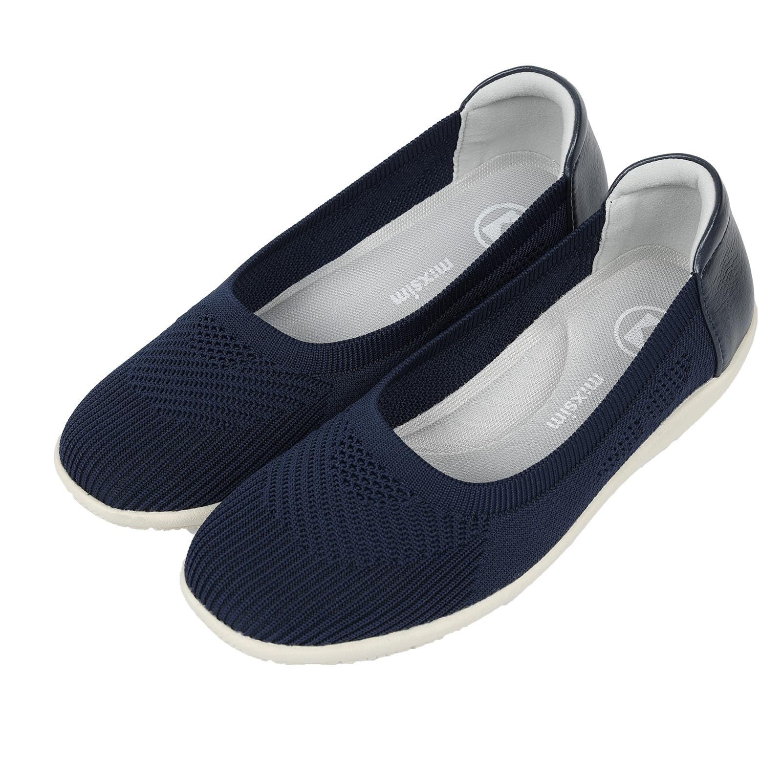 【送料無料】[Ide were] スリッポン レディース メッシュスリッポン フラットシューズ オフィスシューズ 疲れない 歩きやすい 履きやすい 立ち仕事 紐なしスニーカー 疲れない靴 室内靴 メッシュ 婦人靴 ナースシューズ 通気性 軽量 入 色：ネイビー、サイズ：24.5 cm 3E