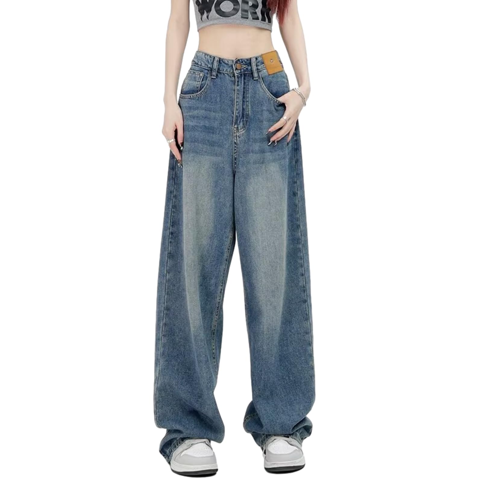 【送料無料】[HuuMeNEIDOO] デニムパンツ レディース ジーンズ ワイドパンツ 無地 ガウチョパンツ スト..