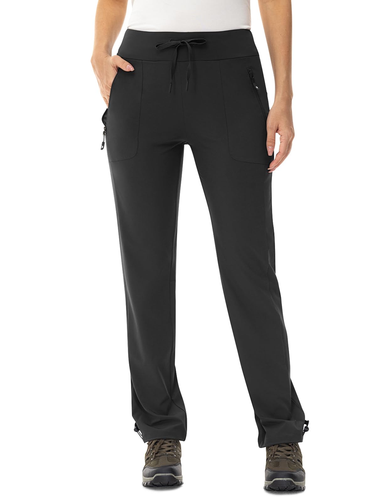 【送料無料】[Gopune] レディース 登山 パンツ 撥水加工 ハイキングパンツ 速乾 アウトドアウェア ズボン 軽量 ジョギングパンツ カジュアル 運動着 春秋夏用 色：ダックグレー、サイズ：3XL(4)