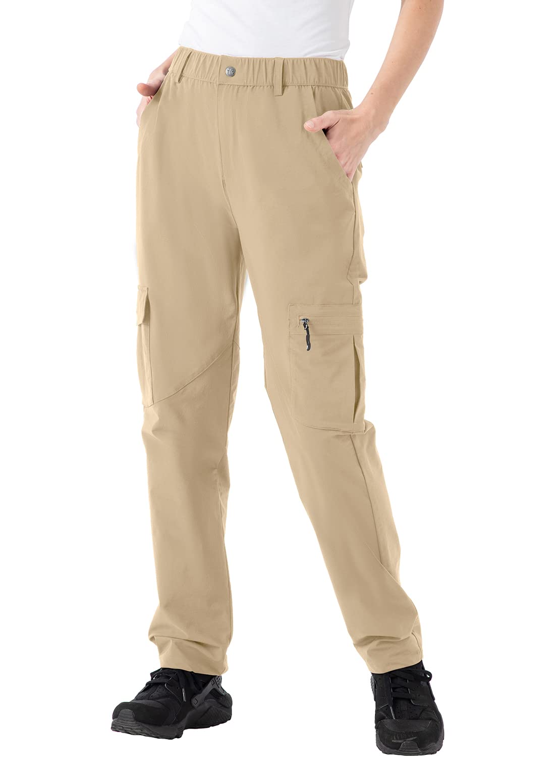 【送料無料】[Gopune] レディース トレッキングパンツ アウトドアパンツ 速乾ズボン 薄手 ボトムス 登山パンツ カーゴパンツ ハイキング 釣り 通気性 春秋夏用 色：01ライトカ-キ、サイズ：3XL