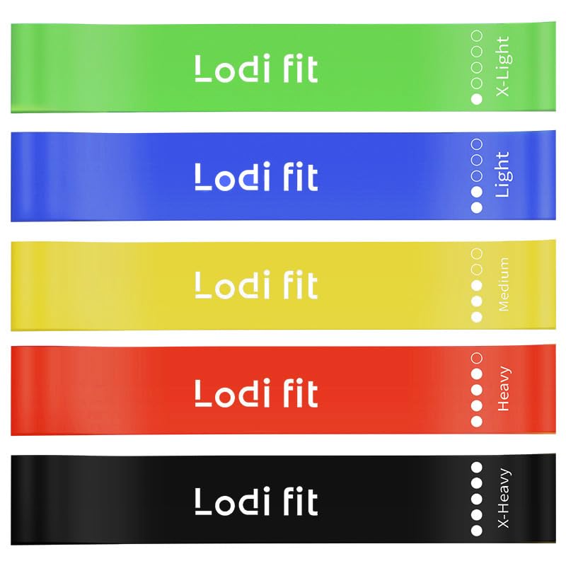 【送料無料】[Lodi fit ] トレーニングチューブ エクササイズバンド 5本セット 筋トレ チューブ ゴムチューブ ストレッチ 自宅 ヨガ バンド 筋トレ フィットネス ストレッチ 色：緑/青/黄/赤/黒(4.0)