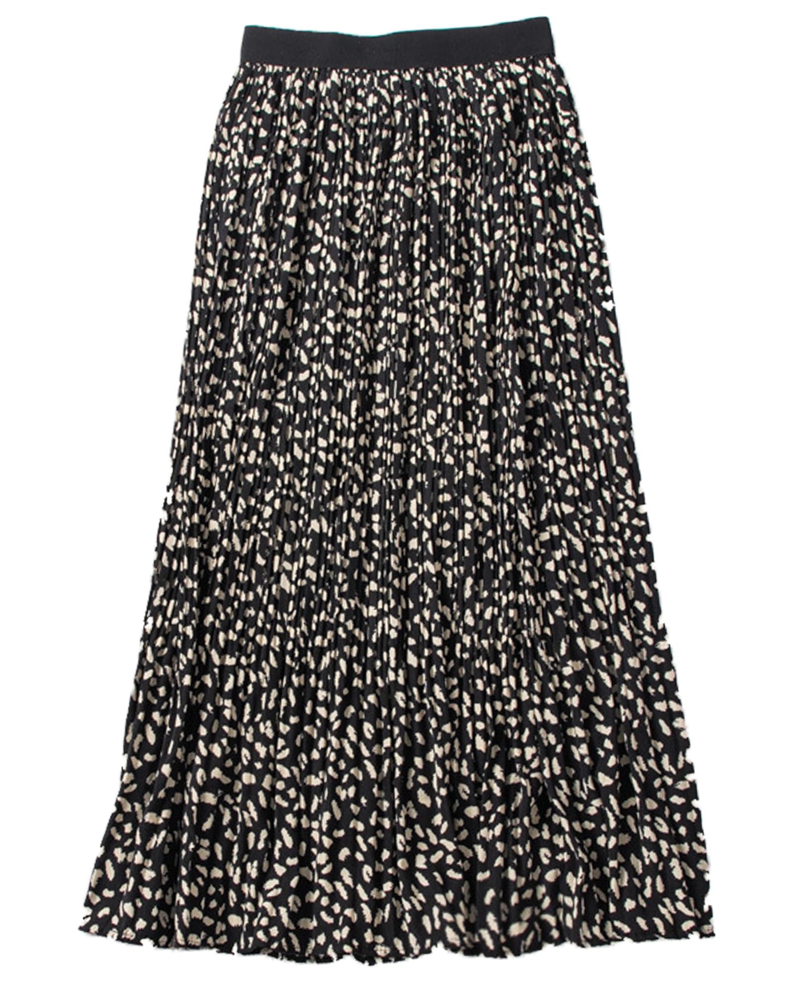 【送料無料】 スカート レディース プリーツスカート ミディ丈 プリント レオパード柄 フレア ロング ..