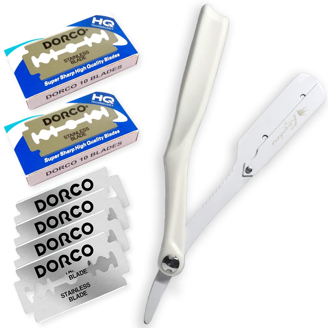 【送料無料】Kazakiri 感動深剃り カミソリ 【プロ理容師が監修】 髭剃り 顔剃り 替刃40刃（20枚）付き 西洋剃刀 メンズ