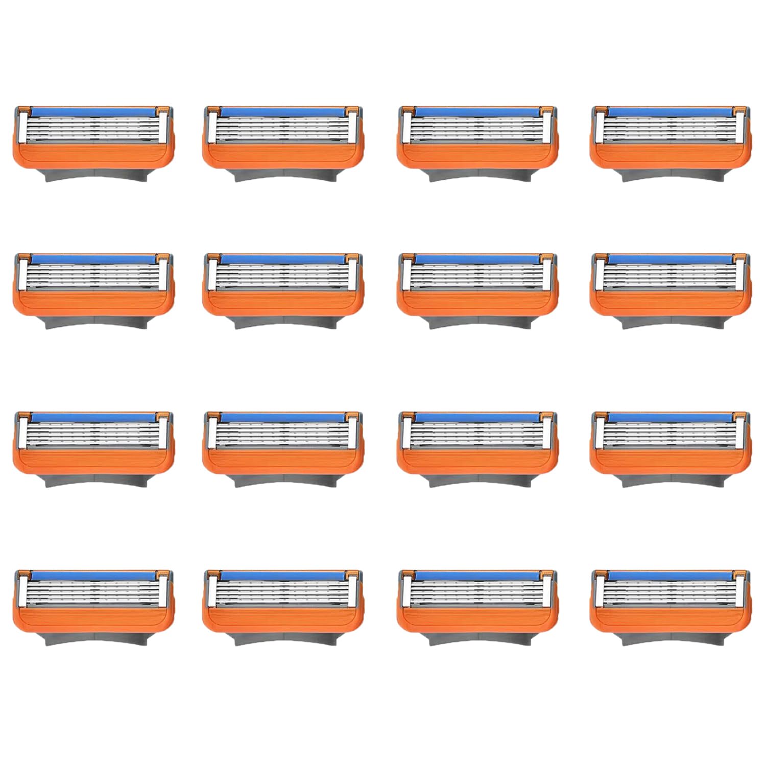 【送料無料】ジレット対応フュージョン替刃Fusion替え刃髭剃りひげをりマニュアルカミソリ交換品 色：オレンジ、サイズ：16
