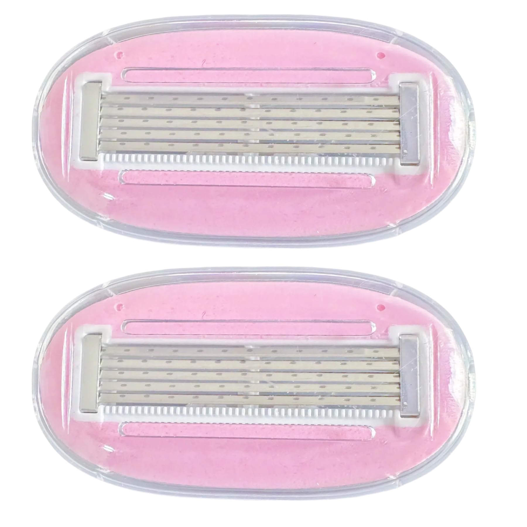 【送料無料】KERURU カミソリ 替刃 レディース 5枚刃 潤いアロエ石鹸付き 体毛処理 ボディ用 すね毛用 ムダ毛処理 回転可能 (2個) 色：ピンク、サイズ：替刃2個