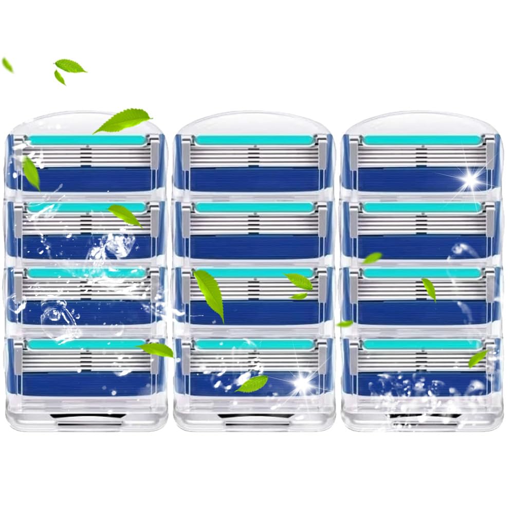 【送料無料】Txdzking ジレット対応 フュージョン/プログライド 替刃 色：ANG-SD、サイズ：ブルー12個