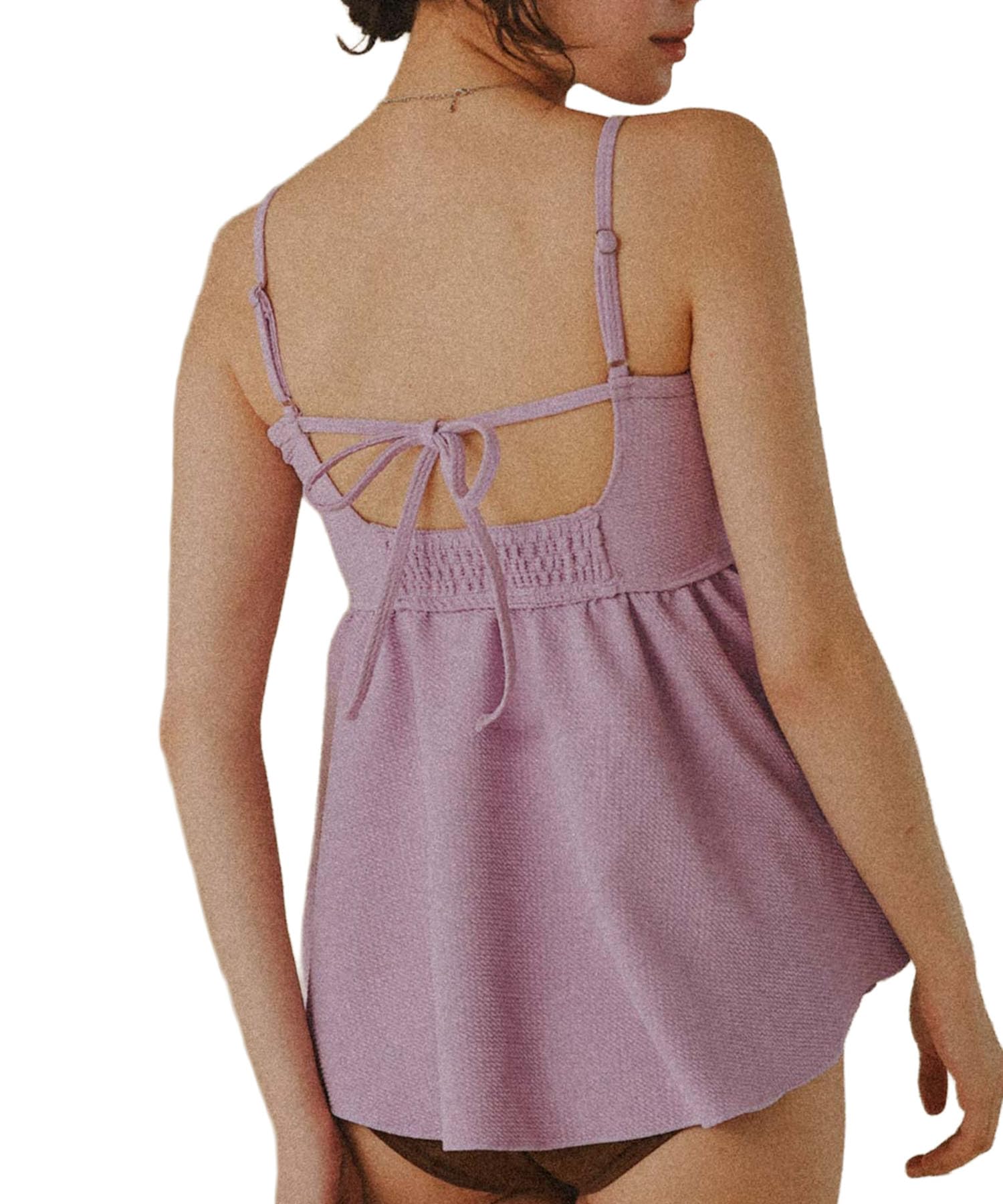 【送料無料】 ペプラム ギャザーデザイン ビスチェ ビキニ 水着 AFXP4227 レディース 色：ラベンダー、サイズ：S