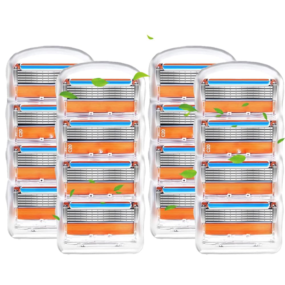 【送料無料】Txdzking ジレット対応 フュージョン/プログライド 替刃 色：ANG-SD、サイズ：オレンジ16個