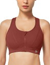 【送料無料】イベット 揺れない スポーツブラ 前開き フィットネス ランニング用ブラ 吸汗速乾 しっかりサポート レディース 色:レッド、サイズ:L Plus