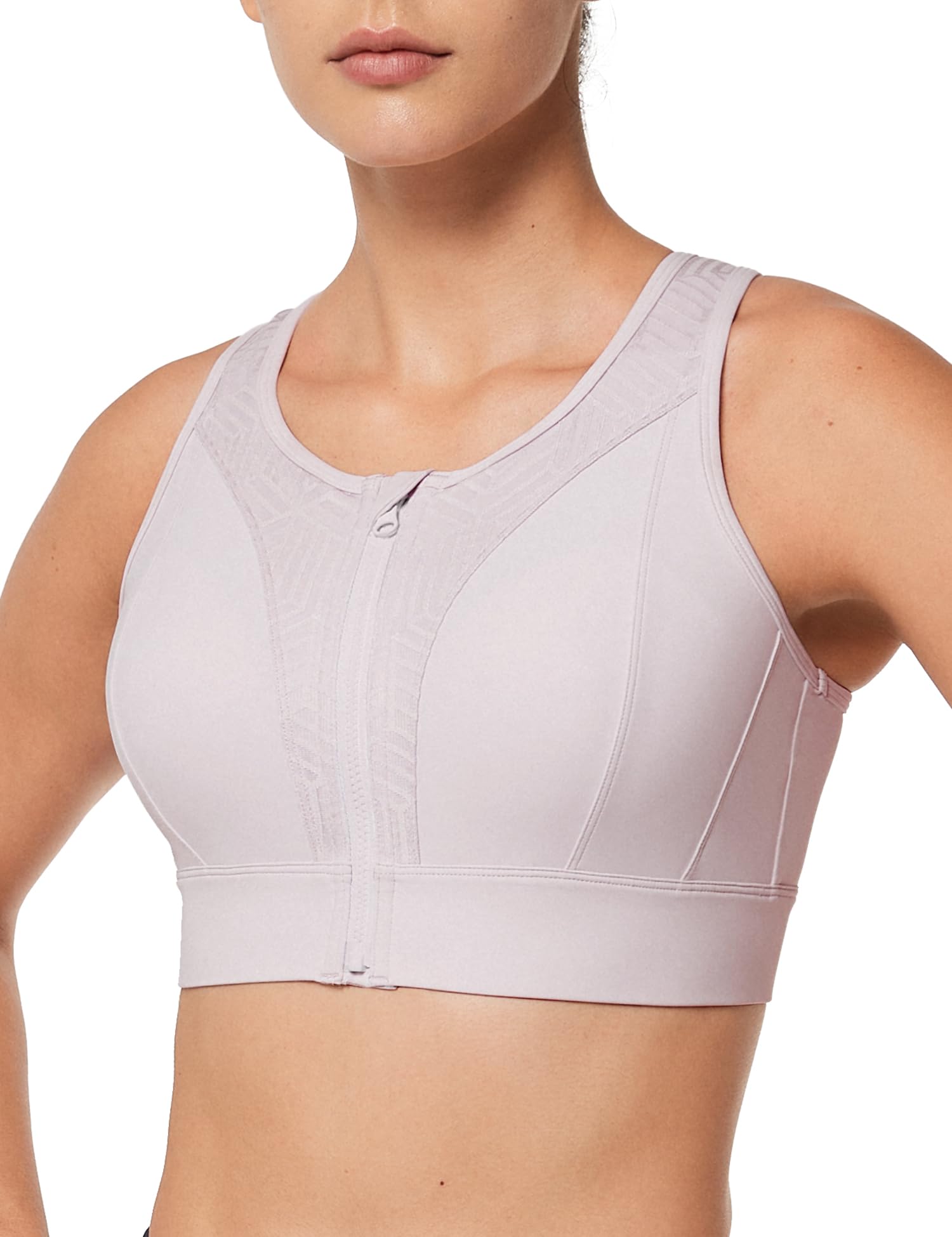 【送料無料】イベット スポーツブラ 揺れない 前開き レディース メッシュ おしゃれ 吸汗速乾 フィットネス ランニング 一体型カップ ノンワイヤー ブラジャー 色：ピンク、サイズ：3XL Plus