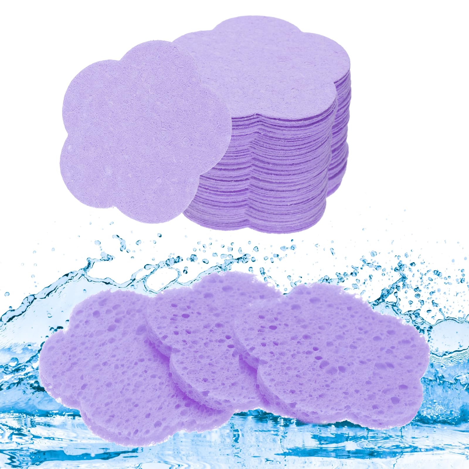 【送料無料】uxcell 圧縮洗顔スポンジ フラワー 洗顔スポンジパッド 毎日のスキンケア 自宅 キッチン ..