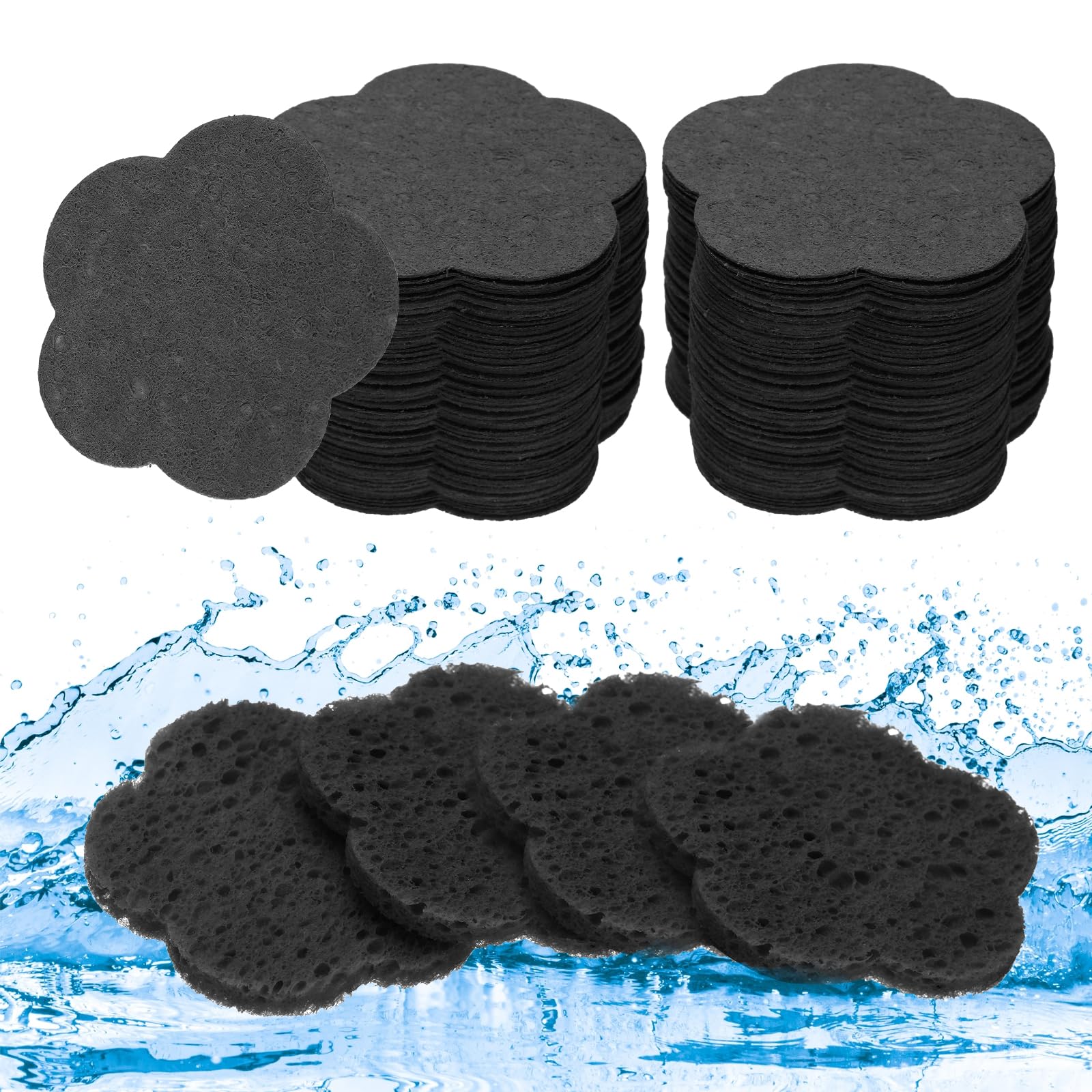 【送料無料】uxcell 圧縮フェイシャルスポンジ フラワーフェイスクレンジングスポンジパッド 自宅 キッ..