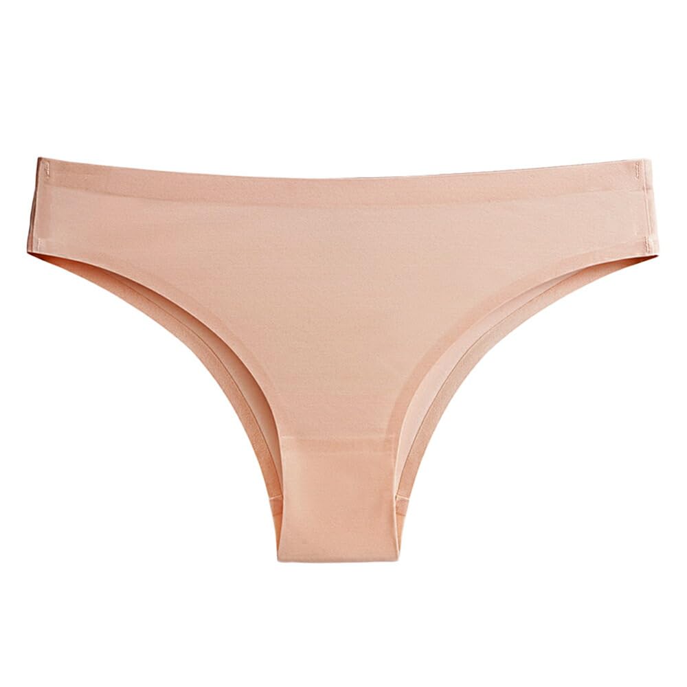 【送料無料】[Karly Shop] ブラジリアンショーツ レディース シームレス 大きいサイズ サテン 響かない おしゃれ かっこいい 美尻 セクシー 無地 1502 色：ベージュ、サイズ：3L