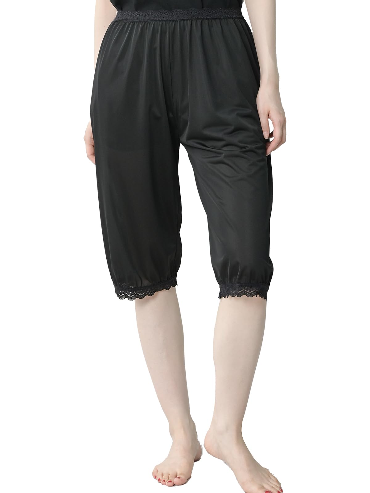 【送料無料】[JANJAM] 大きいサイズ レディース 裾ゴム入りペチパンツ ロング丈 トイレ対策 レース イ..