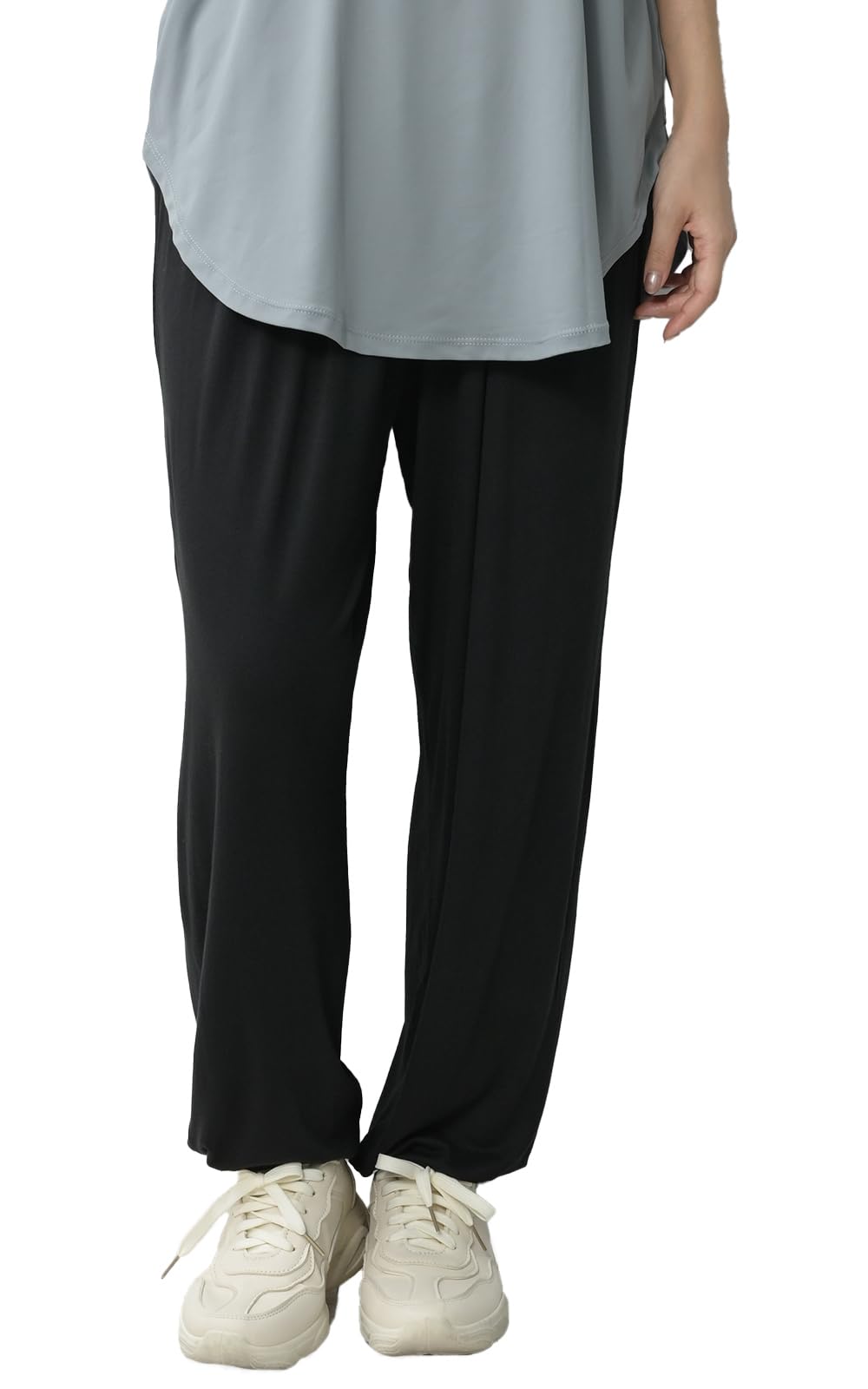 【送料無料】[JANJAM] 大きいサイズ レディース ルームパンツ ロング丈 ウエストゴム バルーンパンツ ヨガパンツ ボトムス 色：ブラック、サイズ：6L