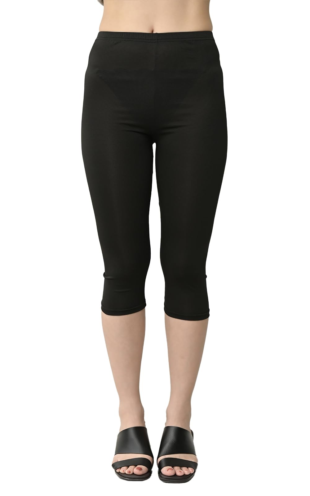 【送料無料】[JANJAM] 大きいサイズ レディース さらさらレギンス 7分丈 吸汗速乾 UVカット レッグウェア インナー 色：ブラック、サイズ：3L-4L