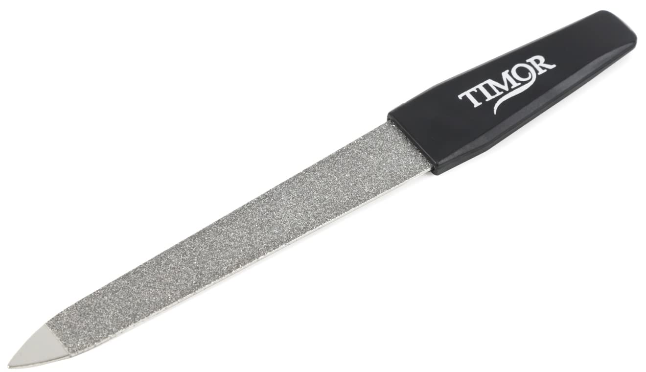 【送料無料】【ドイツ・ゾーリンゲン創業100年 GIESEN&FORSTHOFF】【スイスイ削れる特殊サファイア加工の爪やすり】 親 色：シルバー、サイズ：Sサイズ(9cm) 黒色ハンドル