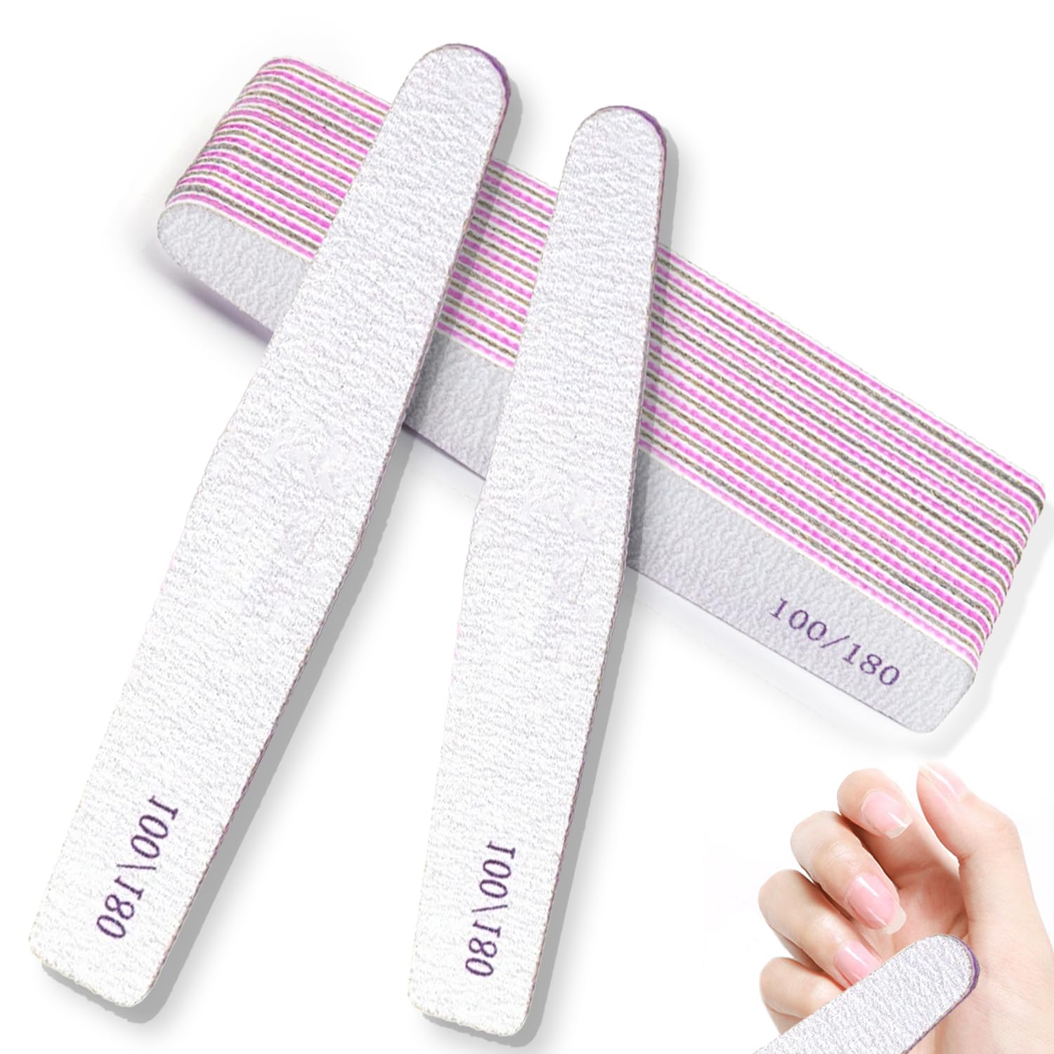 【送料無料】ネイルファイル プロネイルバッファー 4仕様 10個セット／6個セット プロ用爪やすり ジェルネイル仕上げ対応 耐久性 洗える 色：ネイルファイル