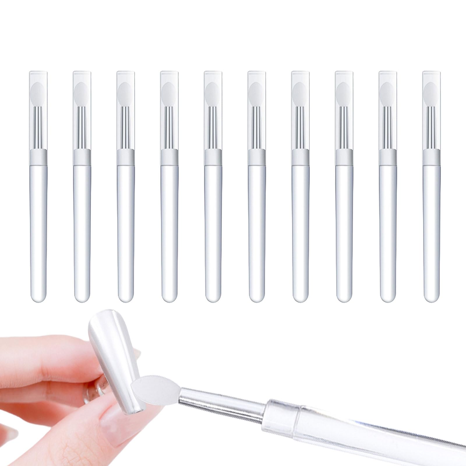 【送料無料】ネイル用シリコンブラシ 10本セット ネイル筆 シリコン筆 ジェルネイル用ブラシ マジック..