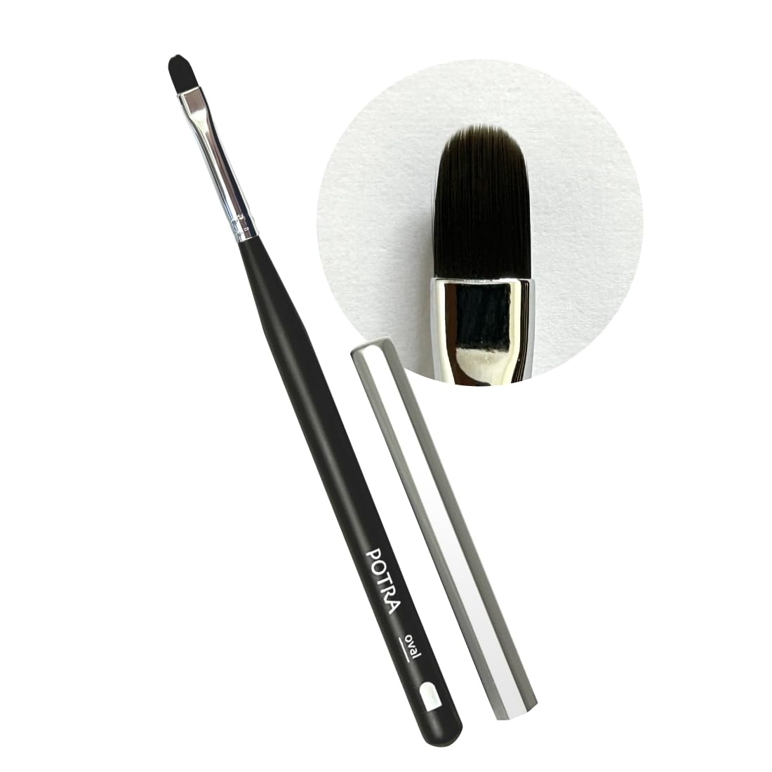 【送料無料】ジェルブラシ オーバル ジェルネイル (プロ仕様 日本製 高品質 キャップ付き 丸筆 ラウンドブラシ ネイル 筆 POTRA)【 プランベア 】 色...