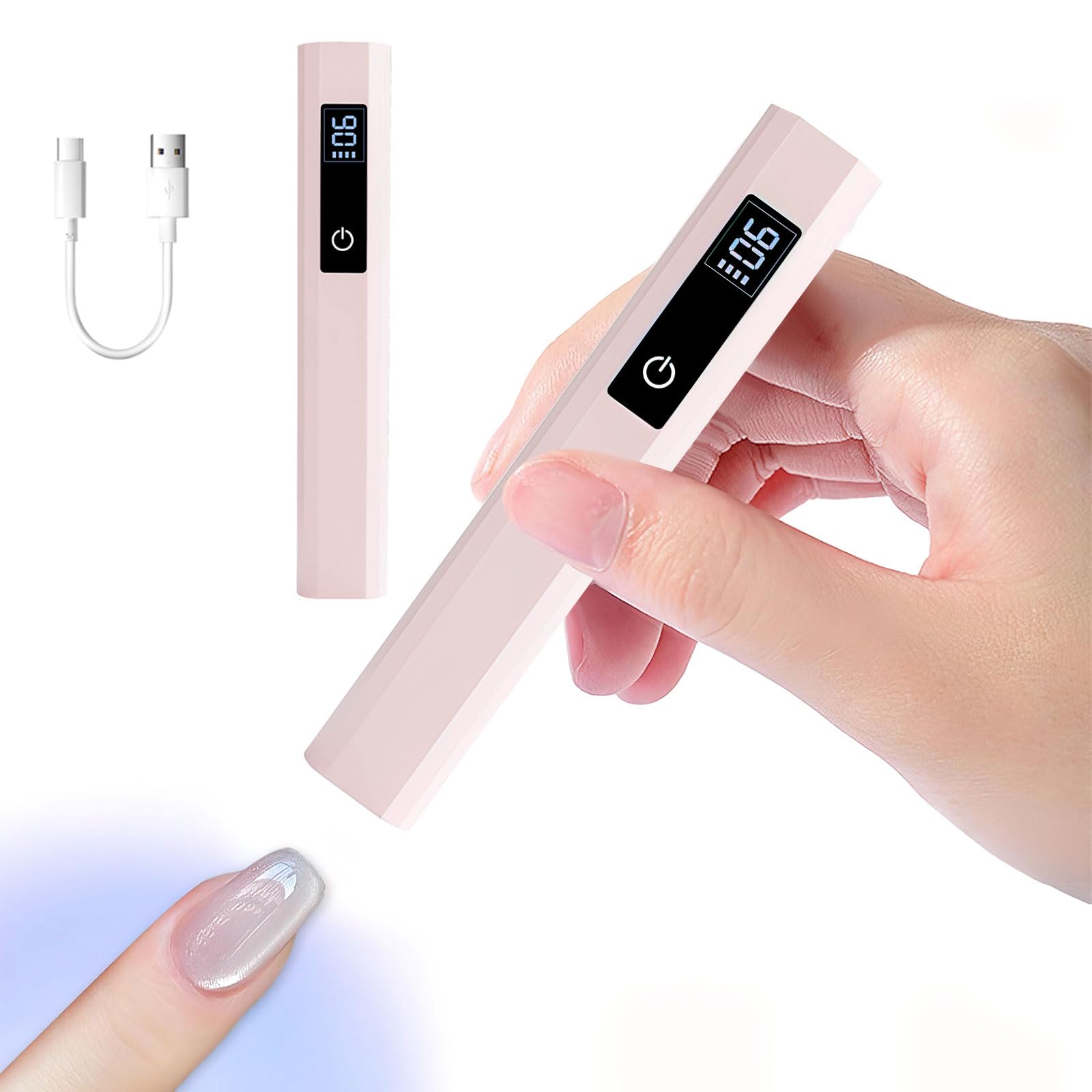 【送料無料】aninako ネイルライト ペン型 3W LED UV 硬化ライト 3階段タイマー (30s/60s/90s) バッテリー残量表示 ジェルネイル ...