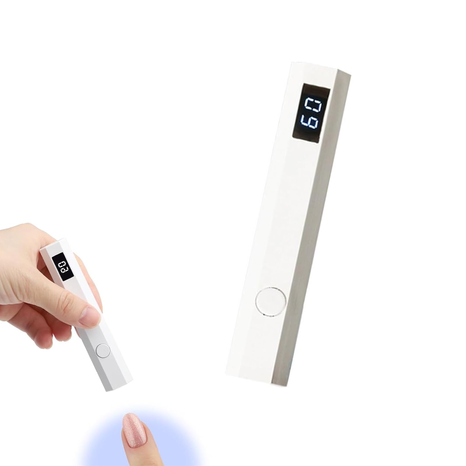 【送料無料】BLOOPIC ネイルランプ 充電式 ハンドヘルド UVネイルランプ 小型 UV硬化ランプ LEDネイルドライヤー 速乾性 ジェルネイルポリッシュやレジンに最適 手足の手作りネイルアートに最適 (ホワイト)