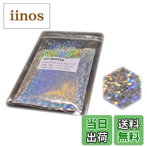 【送料無料】DIY MASTER レインボー ラメ フレーク 0.4mm 50g 色：4.ホログラムラメフレーク、サイズ：05.【0.6mm】100g