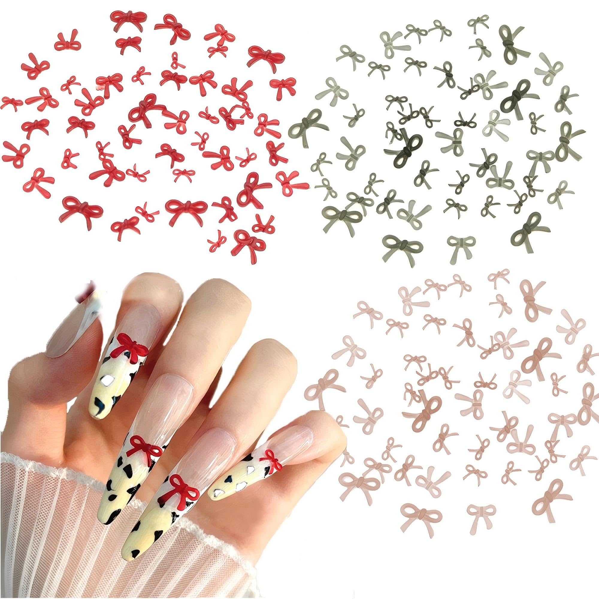 【送料無料】ネイルパーツ 60個セット 3D 立体 ヒョウ柄の蝶ネクタイ 蝶々リボン ネイル パーツ パール 可愛い ネイルアートパーツ ジュエリーパーツ ハン...