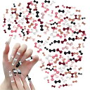 【送料無料】ネイルパーツ 60個セット 3D 立体 ヒョウ柄の蝶ネクタイ 蝶々リボン ネイル パーツ パール 可愛い ネイルアートパーツ ジュエリーパーツ ハン...