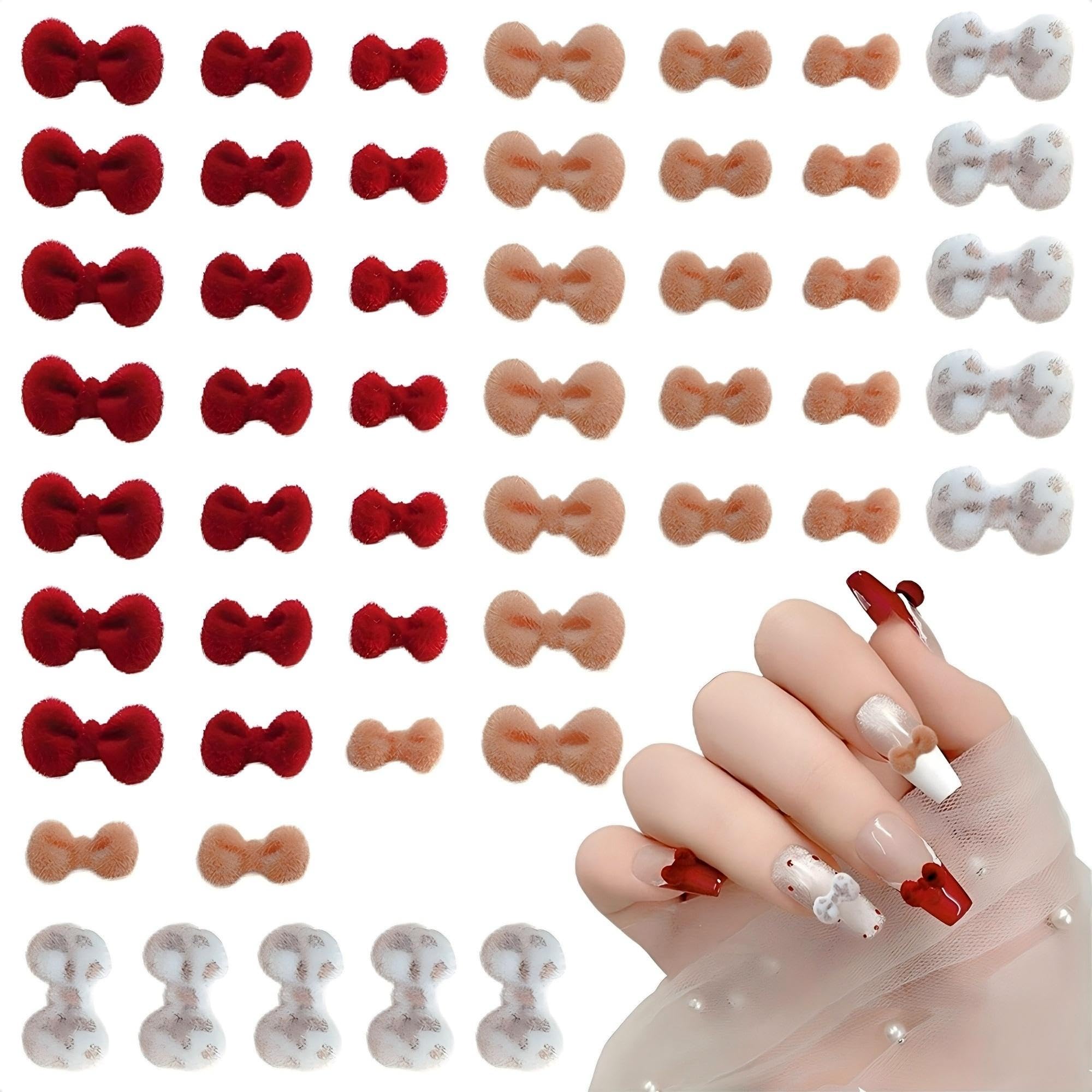 【送料無料】ネイルパーツ 60個セット 3D 立体 ヒョウ柄の蝶ネクタイ 蝶々リボン ネイル パーツ パール 可愛い ネイルアートパーツ ジュエリーパーツ ハン...