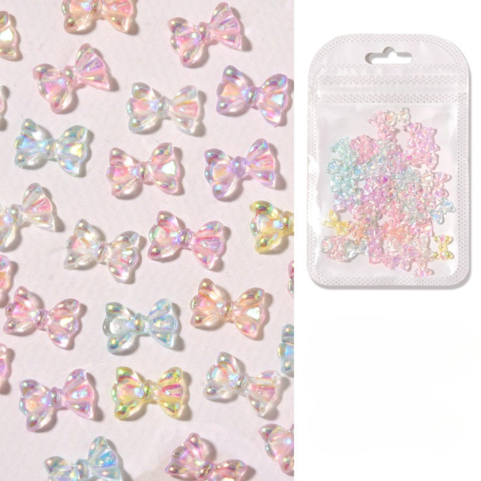 【送料無料】K-Bom ネイルパーツ リボン オーロラ 3D 立体 ネイルアート レジンパーツ レジン ネイルデコパーツ ジェルネイル 色:O-01