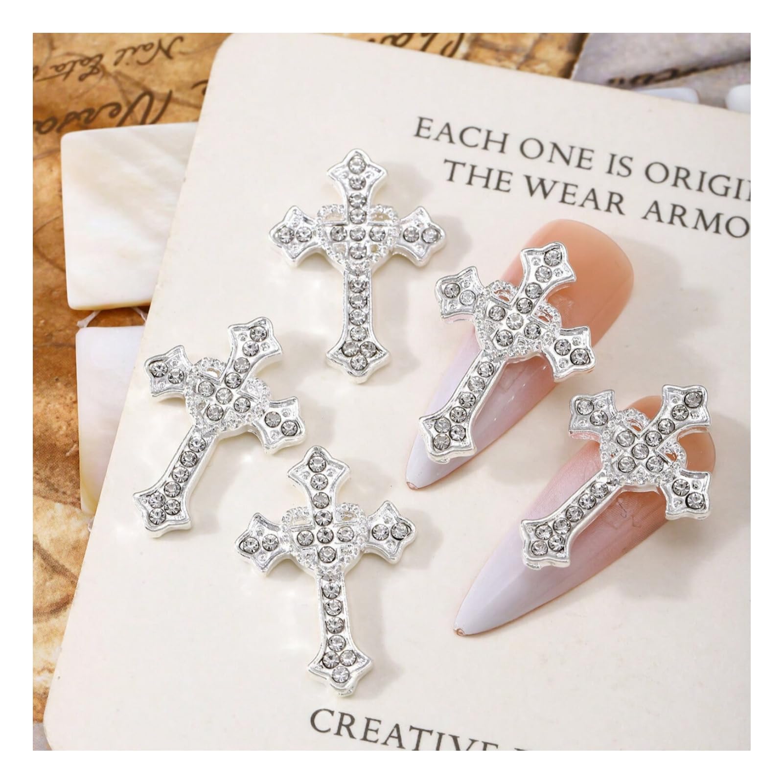 【送料無料】MiHarutsu ネイルパーツ十字架 デカパーツ 大き目 ネイルパーツ じゅうじか セット ジェルネイルパーツ 十字架 パンク メタルパーツ 5個...